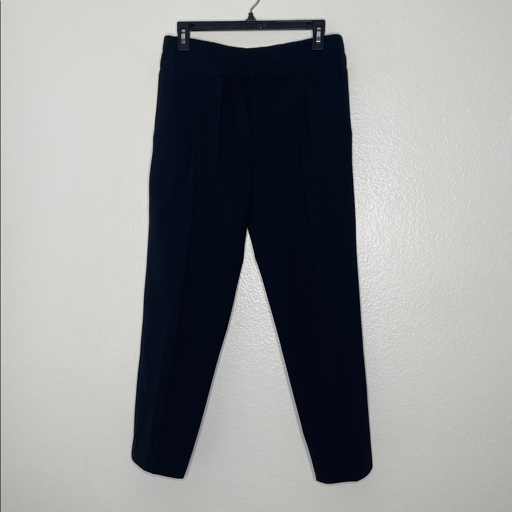 Vince Women's Size 6 Pants Crop Blue Polyester Wool Blend Stretch Pull Tie Waist